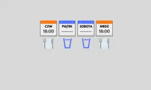 Dieta oczyszczająca 3-dniowa przepisy: czwartek, piątek, sobota, niedziela. Czas posiłków 18:00.